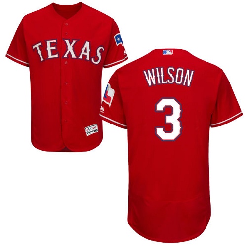 Rangers #3 Russell Wilson Red Flexbase Authentic Collection Stitched MLB Jersey